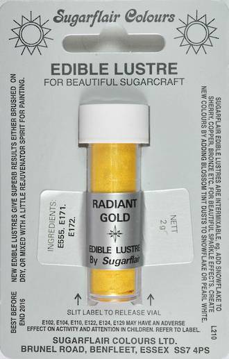 Sugarflair Edible Lustre Colour Radiant Gold